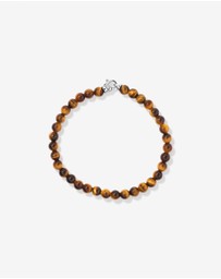 Michael Hill - 6mm Tiger's Eye Bead Bracelet in Sterling Silver