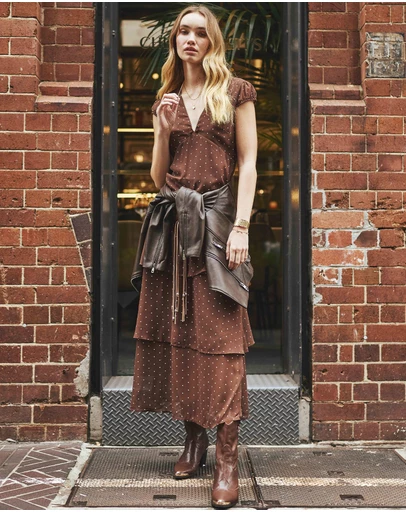Belle & Bloom - Falling For You Tiered Frill Maxi Dress