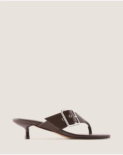 Shelly Shen - Suri High Sandals Brown Leather