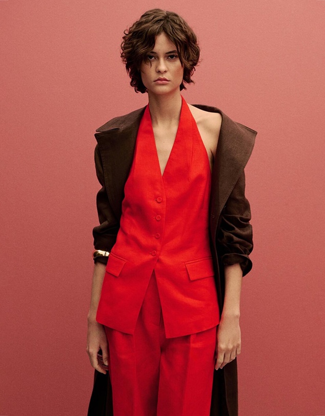 M.N.G - Limona Linen Halter-Neck Waistcoat