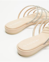 Holster - Sundance Vegan Low Wedge Slide - Beige - Women's
