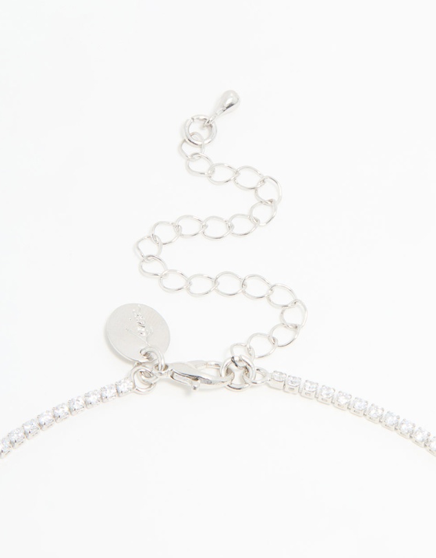 Lovisa - Silver Cubic Zirconia Marquise Pendant Necklace