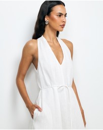 AERE - Loretta Linen Midi Dress