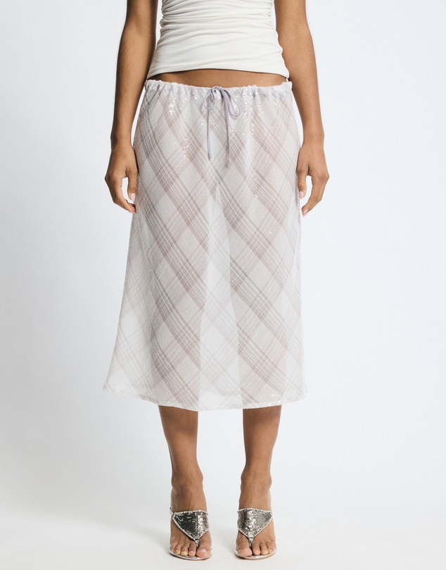 Lover - Venus Sequin Check Skirt