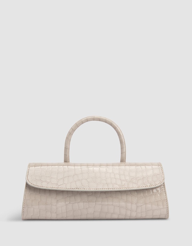 By Far - Mini Longa Croco Embossed Leather Bag