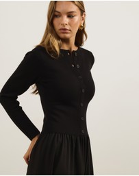 Atmos&Here - Blair Long Sleeve Cardigan Knit Midi Dress