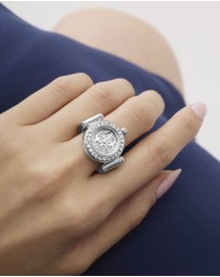 GUESS - GUESS Ladies Silver-Tone Analogue Ring Watch