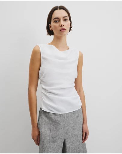 Country Road - Ruched Linen Tank