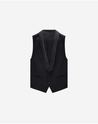 Calibre - Satin Lapel Waistcoat Black