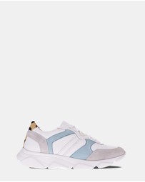 Mia Vita - Chloe Lace-Up Casual Sneaker - White/Blue