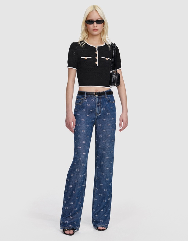 Self Portrait - Pointelle Knit Top