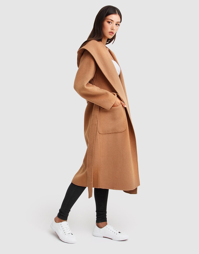 Belle & Bloom - Runaway Wool Blend Robe Coat