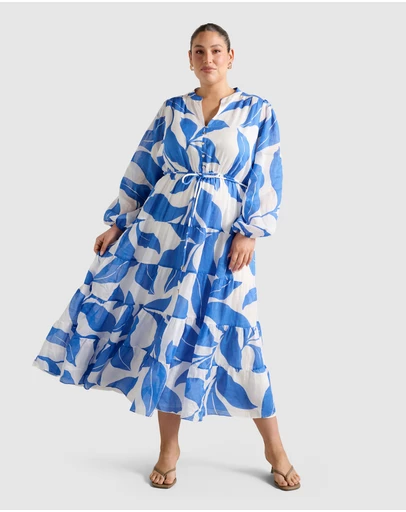 Forever New Curve - Adeline Curve Tiered Midi Dress