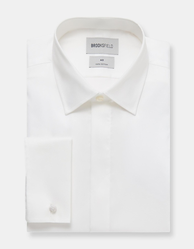 Brooksfield - Concealed Placket Tuxedo Shirt