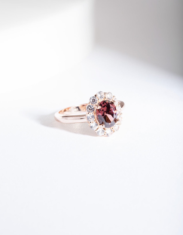 Lovisa - Rose Gold Pink Stone Engagement Ring