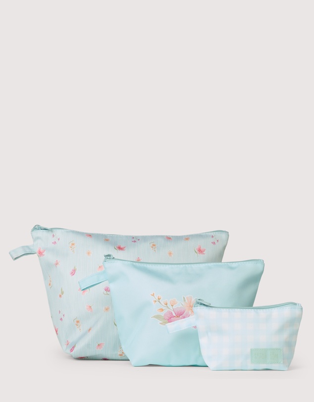 The Somewhere Co - Blue Garden Handy Pouch Trio