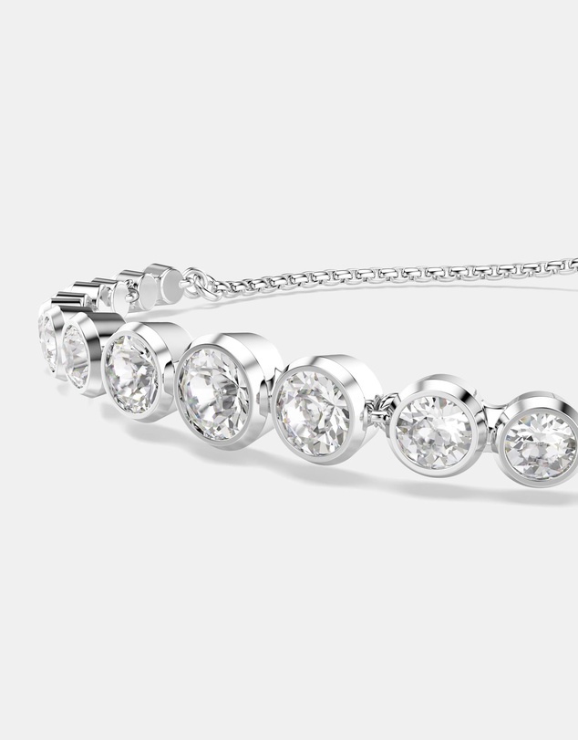 Swarovski - Imber Tennis Bracelet, Mixed Round Cuts, White, Rhodium Plated