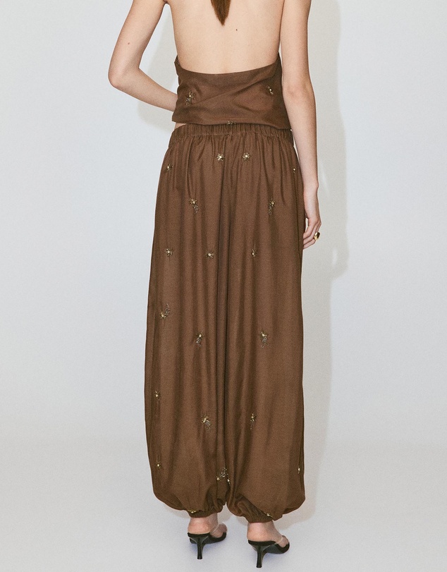 M.N.G - Balloon Trousers with Embroidered Appliques