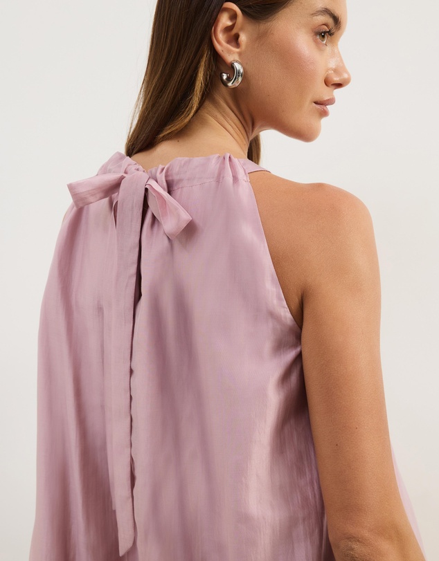 Atmos&Here - Paloma Voile Cut Away Tie Mini Dress