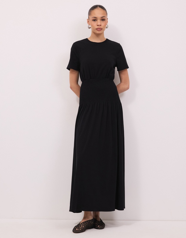 Calli - Leni Shirred T-Shirt Maxi Dress