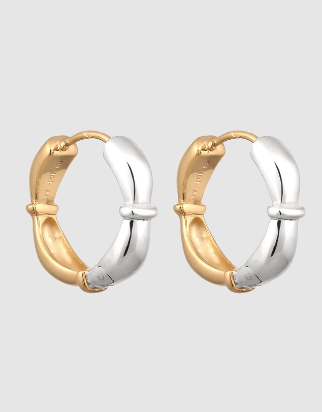 Elli Jewelry - Earrings Hoops Bicolor 925 Sterling Silver
