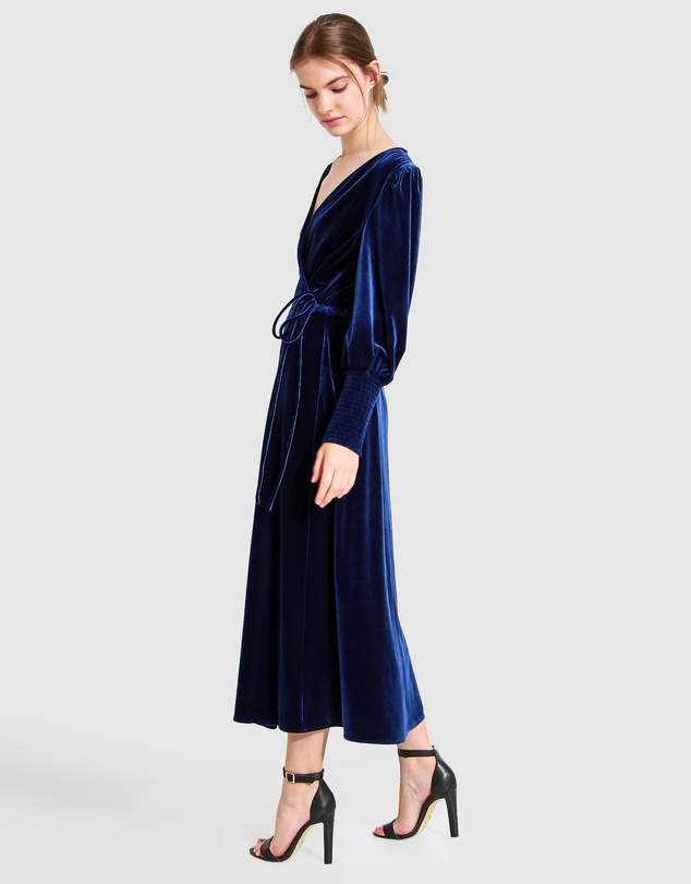 Belle & Bloom - Current Mood Velvet Wrap Dress