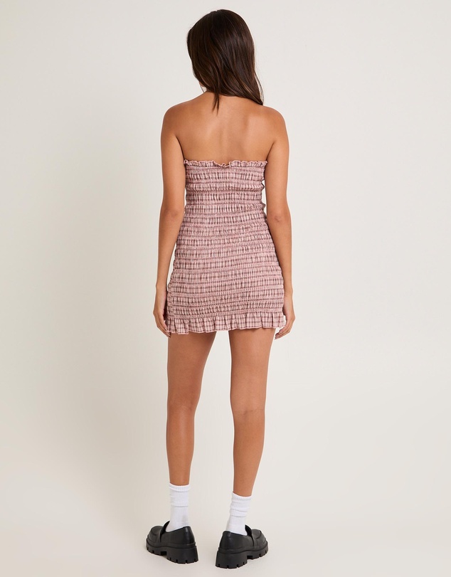 Subtitled - Sandra Gingham Bandeau Mini Dress
