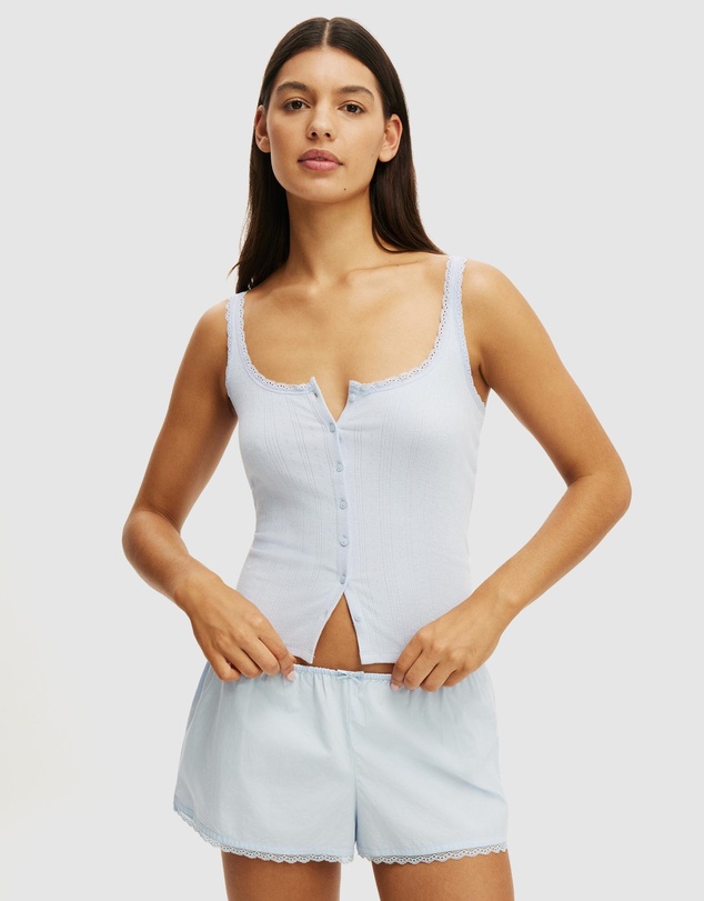 Cotton On Body - Dreamy Soft Pointelle Button Up Cami