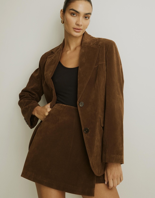 Atmos&Here - Ivy Oversized Suede Jacket
