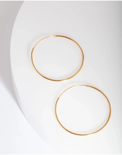 Lovisa - Gold Plated Sterling Silver 40mm Hoop Earrings