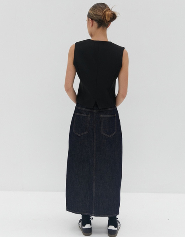 Style Addict - Nikki Denim Midi Skirt