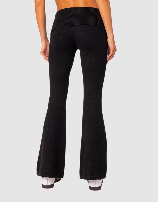EDIKTED - Desiree Knitted Low Rise Fold Over Pants