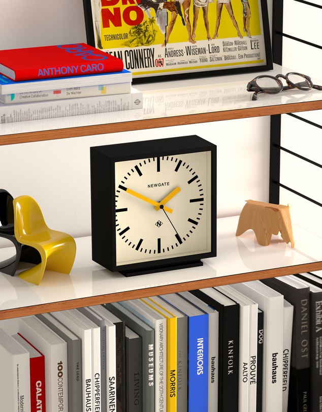 Newgate - Newgate Amp Mantel Clock Black With Yellow Hands