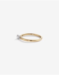 Michael Hill - 0.22 Carat TW Round Brilliant Diamond Solitaire Engagement Ring with Hidden Halo in 14kt Yellow and White Gold