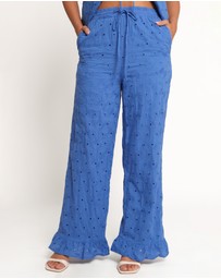 Petal & Pup - Katya Embroidered Pants - Cobalt