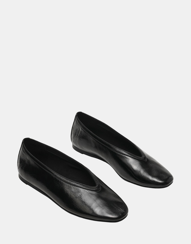 Steve Madden - Leni Black Leather Flats