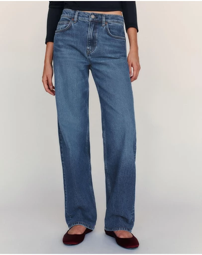 Reformation - Miles Stretch Mid Rise Straight Leg Jeans