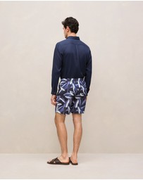 Trenery - Painted Leaf Swim Short in Navy
