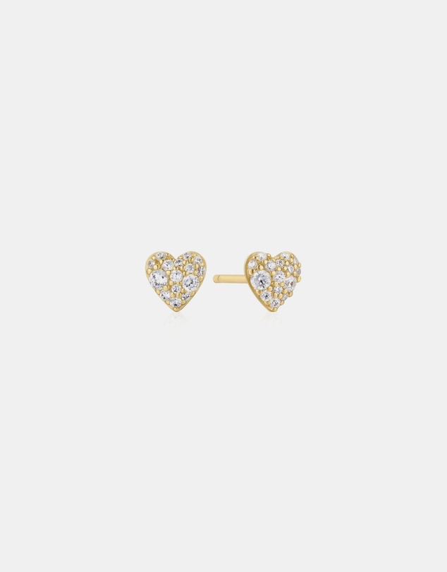 Ania Haie - Ania Haie Gold Pave Heart Stud Earrings