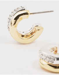 Lovisa - Cubic Zirconia & Clean Wave Hoop Earrings