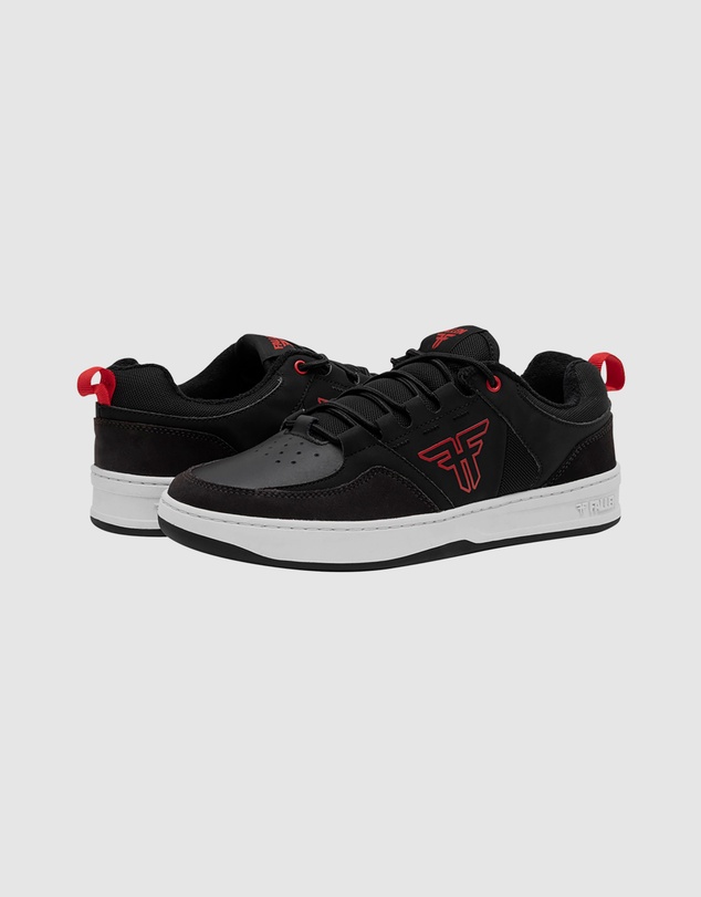 Fallen Footwear - Fallen Footwear The Crest Suede/Leather Men Shoes Black/Grey/Red