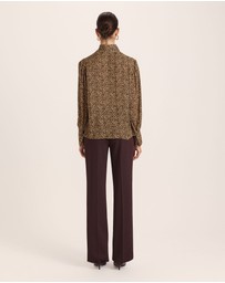 SABA - Ohio Silk Long Sleeve Tie Neck Blouse