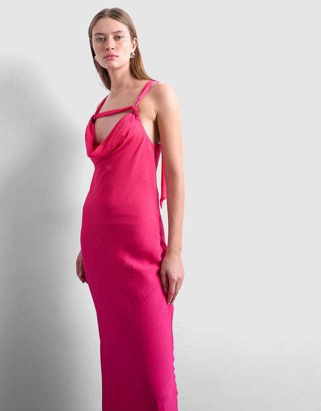 TOPSHOP - Knot Neck Deep Cowl Occasion Dress