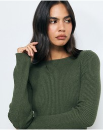 AERE - Eden Cashmere Blend Boat Neck Top