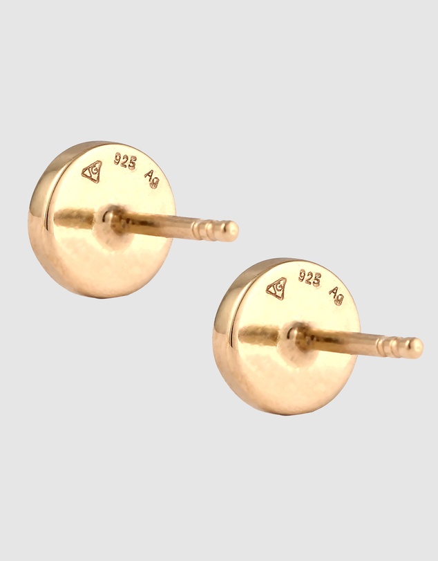 Elli Jewelry - Moonstone Circle Stud Earrings in Gold-Plated 925 Silver