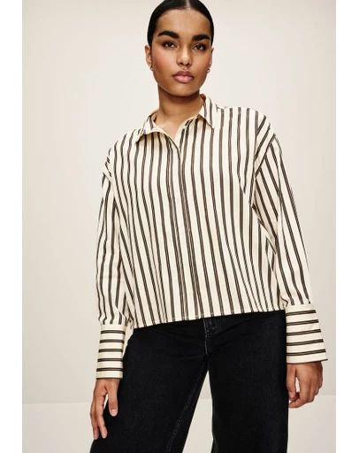 NEXT - Long Sleeve Cotton Cropped Shirt