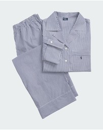 Polo Ralph Lauren - Shirting Stripes Cotton Long Sleeve Button Down Pyjama Set