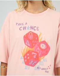All About Eve - Snake Eyes Oversized Tee Light Pink