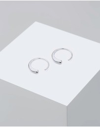 Elli Jewelry - Earrings Hoops Geo Basic Blogger Plain in 925 Sterling Silver