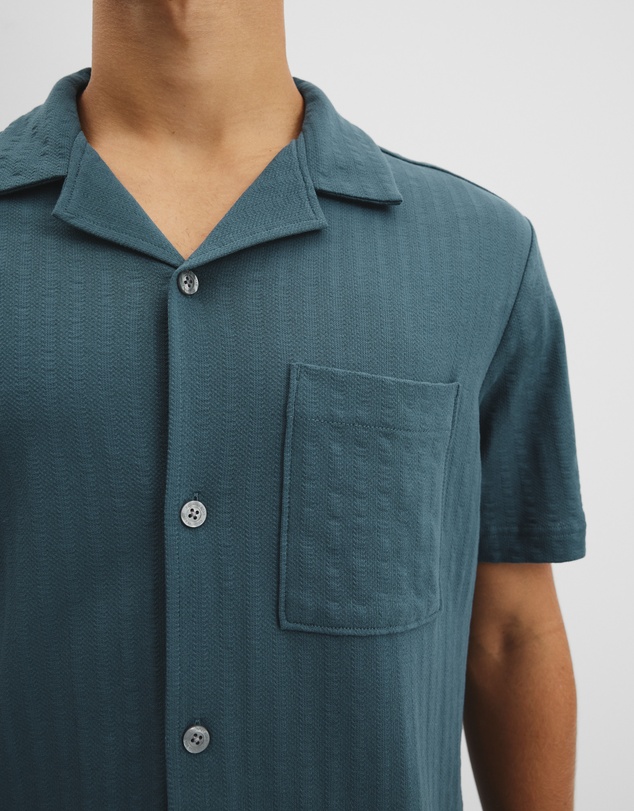Country Road - Short Sleeve Seersucker Cuban Shirt